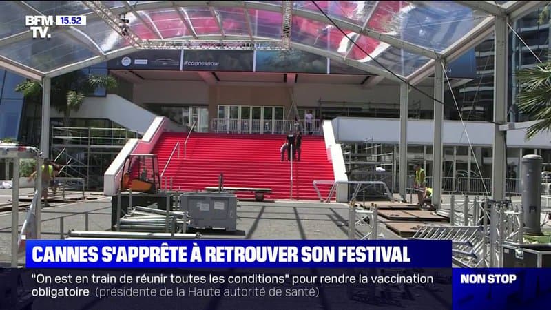 Derniers préparatifs à Cannes avant le début du festival dans quatre jours