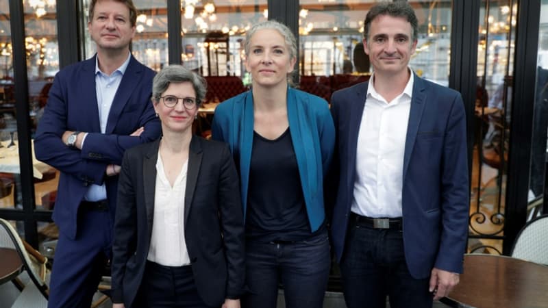 Quatre-candidats-aux-primaires-du-partie-ecologique-EELV-Yannick-Jadot-Sandrine-Rousseau-Delphine-Batho-et-Eric-Piolle-le-12-juillet-2021-a-Paris-1086870