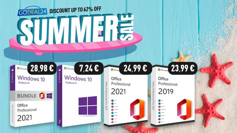 Obtenez Windows 10 Pro à 5.99€ pour les Soldes d’été de Godeal24 (62% de remise)