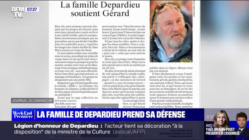 Gérard Depardieu: sa famille contre-attaque dans le Journal du Dimanche